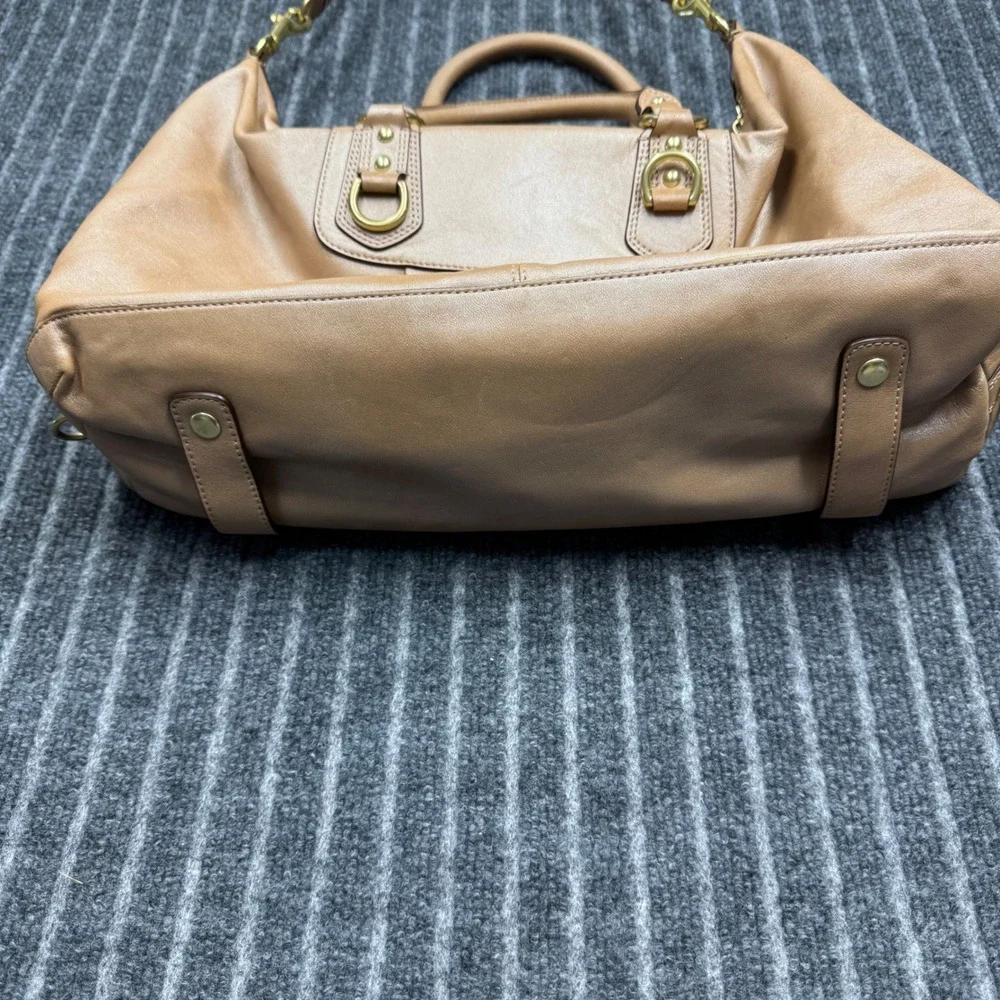 Coach Ashley Satchel Large Tan Leather Gold Hardware F15447 (2211)